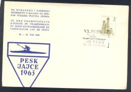 Yugoslavia Jugoslavija 1963 Cover; Sport Cayak Kayak Canoe Kajak Kanu; European And  World Championship Pesk Lake - Kanu