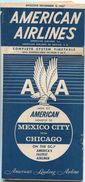 American Airlines - American Airlines De Mexico - Complete System Timetable - 48 Seiten 1957 - Monde