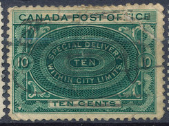 Stamp Canada  1898 10c Used - Special Delivery