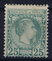 Monaco:  Mi 6  MH/* Flz/ Charniere  1885 Small Piece Of Paper On Back - Unused Stamps