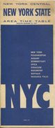 New York State - New York Central - Area Time Table - Faltblatt 1957 - Monde