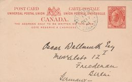 Canada Entier Postal Pour L'Allemagne 1913 - 1903-1954 De Koningen