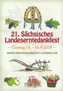 AK Coswig 2017 Sächsisches Landeserntedankfest 2018 Pflug Traktor Apfel Früchte Wein Beeren - Coswig