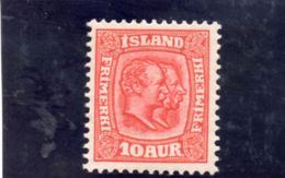 ISLANDE 1907-8 * - Neufs