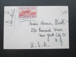 Frankreich Kolonie Tunesien 1945 Brief In Die USA Nach New York. Luftpost / Par Avion - Cartas & Documentos