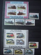 TANZANIA CARS+TRAINS 2 SETS + 2 BLOCS MNH ** - Colecciones (sin álbumes)
