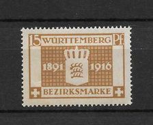 LOTE 1437  ///   ALEMANI - WURTEMBERG      YVERT Nº: 74 *MH - Mint