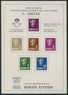 Norway Stamp Exhibition Souvenir Sheet Bergen - Probe- Und Nachdrucke