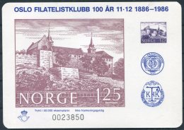 1986 Norway Stamp Exhibition Souvenir Sheet Oslo Centenary - Prove E Ristampe
