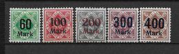 LOTE 1438  ///   ALEMANIA - WURTEMBERG     YVERT Nº:   158/162 *MH - Mint