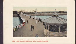 United Kingdom PPC Weston-Super-Mare New Pier And Bandstand Valentine's Series Embossed Geprägt (2 Scans) - Weston-Super-Mare