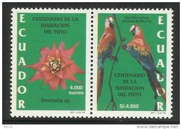 ECUADOR  1999  BIRD,FLOWER   MNH - Colibris