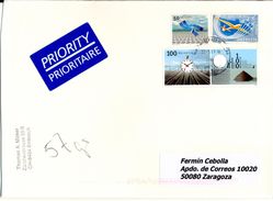 Lettre De Suisse Vers Espagne 2013 " Horloge " - Horlogerie