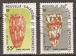 NOUVELLE  CALEDONIE     -     1985 .   Y&T N° 498 / 499 Oblitérés.    Coquillages. - Gebraucht