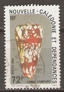 NOUVELLE  CALEDONIE     -     1985 .   Y&T N° 499 Oblitéré .    Coquillage   /  Cone. - Used Stamps