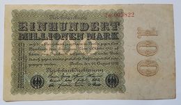 BILLET - ALLEMAGNE - REPUBLIQUE DE WEIMAR - P.107 - 100 MILLION DE MARK - 22/08/1923 - UNIFACE - 100 Millionen Mark