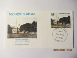 Enveloppe 1er Jour  POLYNESIE " Tahiti D'autrefois" Palais Du Roi à Papeete - Covers & Documents
