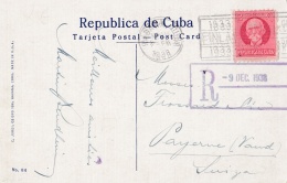 CUBA  :  Y Et T  176    Sur Carte Postale De La Havane Pour La Suisse. CaD De 1933 - Covers & Documents