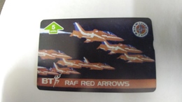 United Kingdom(btg658)RAF Red Arrows(5units)(505l)tirage1.000mint1card Prepiad Free(price Card Cataloge8.00£ - Avions