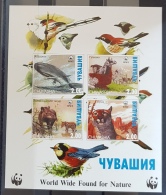 RUSSIE- Ex URSS, Oiseaux, Baleine, Lama, Feuillet 4 Valeurs Se Tenant MNH, Neuf Sans Charniere ** - Autres & Non Classés