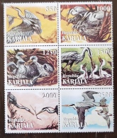 RUSSIE-KARELIE,  Oiseaux, Pajaros, Aves, Birds. Serie 6 Valeurs Se Tenant MNH, Neuf Sans Charniere ** (2) - Storchenvögel