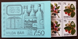 SUEDE Vigne, Vin, Alcool. CARNET BOOKLET FRUITS Des Bois 1977 . MNH ** Neuf Sans Charniere - Wein & Alkohol
