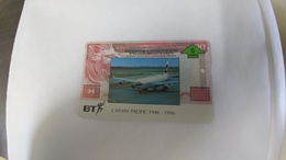 United Kingdom(btg744)cathay Pacific(2)(5units)(605f)tirage1.000mint1card Prepiad Free(price Card Cataloge10.00£ - Avions