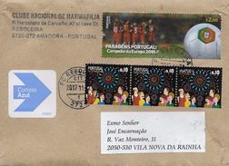 TIMBRES- STAMPS - FRAGMENT POST BLEU - PORTUGAL -2016 -FÉLICITATIONS PORTUGAL - CHAMPION D' EUROPE DE FOOTEBALL - Covers & Documents