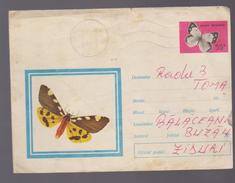 BUTTERFLIES COVER STATIONERY   ROUMANIE 1971  CIRUCLATED CAMPINA - Covers & Documents