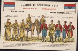 CP Guerre Européenne 1914 Armée Serbe Armée Monténégrine European War 1914 Serbie Montenegro Drapeau Soldat - Guerra 1914-18