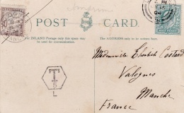 FRANCE :  Taxe Banderolle Duval 10 Cts Sur Carte Postale De Londres - 1859-1959 Briefe & Dokumente