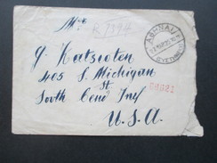 Griechenland 1925 R-Brief / Beleg Nach South Bend Ind. Zensur?! Registered Letter / Handschriftlich Vermerkt! - Lettres & Documents