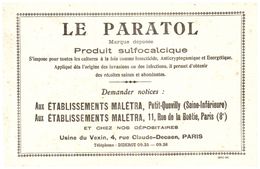 P Pa/Buvard Produit Sulfocalcique "Le Paratol" (N= 1) - P