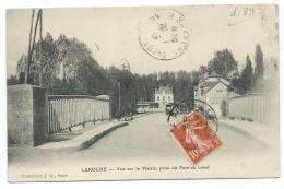 CPA LAROCHE ST SAINT CYDROINE, VUE SUR LA MAIRIE, PRISE DU PONT DU CANAL, YONNE 89 - Laroche Saint Cydroine