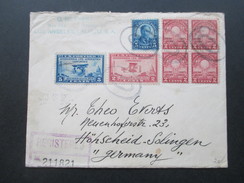 USA 1929 R-Brief Nr. 314 / 315 Internat. Zivilluftfahrt Konferenz Und 317 Als 4er Block! 11 Stempel / 11 Cancels! - Covers & Documents