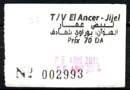 Ticket Transport Algeria Bus - Trajet : El Ancer / Jijel - Billete De Autobús Biglietto Dell'autobus - Wereld