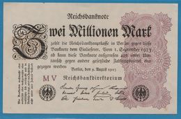 DEUTSCHES REICH 2 MILLIONEN MARK 09.08.1923 Serie MV P# 104b - 2 Miljoen Mark