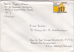 PORTUGAL MACAU AIR MAIL COVER - MACAU To BRAGA - Lettres & Documents