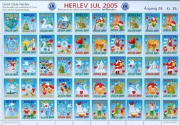 Denmark. Christmas Sheet Mnh 2005. Lions Club. Local Herlev. Santa,Ram,Cat,Swan. - Ganze Bögen