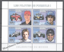 Democratic Republic Of Congo 2006 Yvert 1757-60, Sport. Car Racing. Great Pilots Of F1 - MNH - Mint/hinged