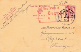 Entier Postal Courcelles Belgique Oflag XVIII B 1940 - Oorlog 40-45 (Brieven En Documenten)