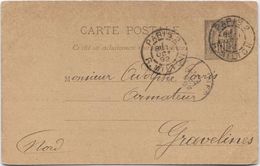 France Entiers Postaux - 10 C Noir - Type Sage - Carte Postale  -  Oblitéré - Standard Postcards & Stamped On Demand (before 1995)