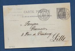 France Entiers Postaux - 10 C Noir - Type Sage - Carte Postale  -  Oblitéré - Standard- Und TSC-AK (vor 1995)