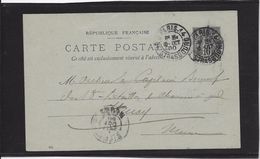 France Entiers Postaux - 10 C Noir - Type Sage - Carte Postale  -  Oblitéré - Standard- Und TSC-AK (vor 1995)