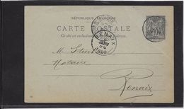France Entiers Postaux - 10 C Noir - Type Sage - Carte Postale  -  Oblitéré - Standard Postcards & Stamped On Demand (before 1995)