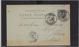 France Entiers Postaux - 10 C Noir - Type Sage - Carte Postale  -  Oblitéré - Standard Postcards & Stamped On Demand (before 1995)