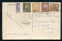 Tunisie - Affranchissement Plaisant Sur Carte Postale De Sousse En 1929 Pour La France - Ref N 166 - Lettres & Documents