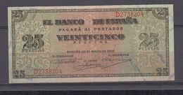 EDIFIL 430a.  25 PTAS 20 DE MAYO DE 1938 SERIE D CONSERVACIÓN EBC. - 25 Pesetas