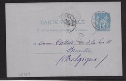 France Entiers Postaux - 15 C Bleu - Type Sage - Carte Postale  -  Oblitéré - Standard- Und TSC-AK (vor 1995)