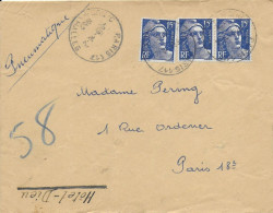 Delcampe - 1953 - GANDON - ENVELOPPE PNEUMATIQUE De PARIS 117 - 1945-54 Marianne (Gandon)